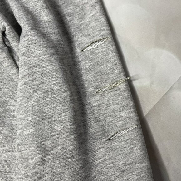 Womens XL Gray CBR Skeleton Hands Cut-Out Shoulder Long Sleeve distressed Top - Picture 5 of 6